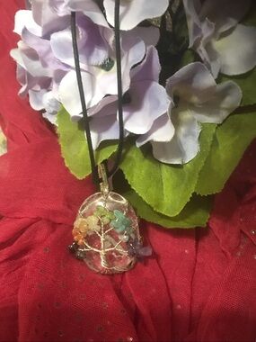 Multicolor Chakra Tree of Life Pendant Necklace